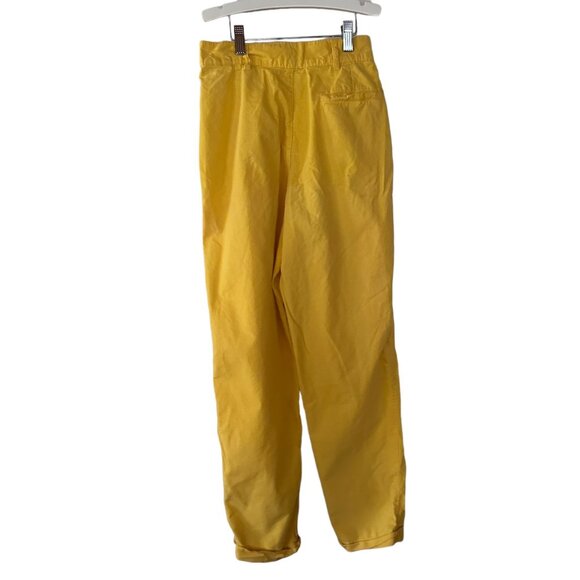 Vintage 80s Benetton Trousers Italy 40 US 4 Fits 0 Baggies Pants Yellow Pleated - Picture 2 of 11